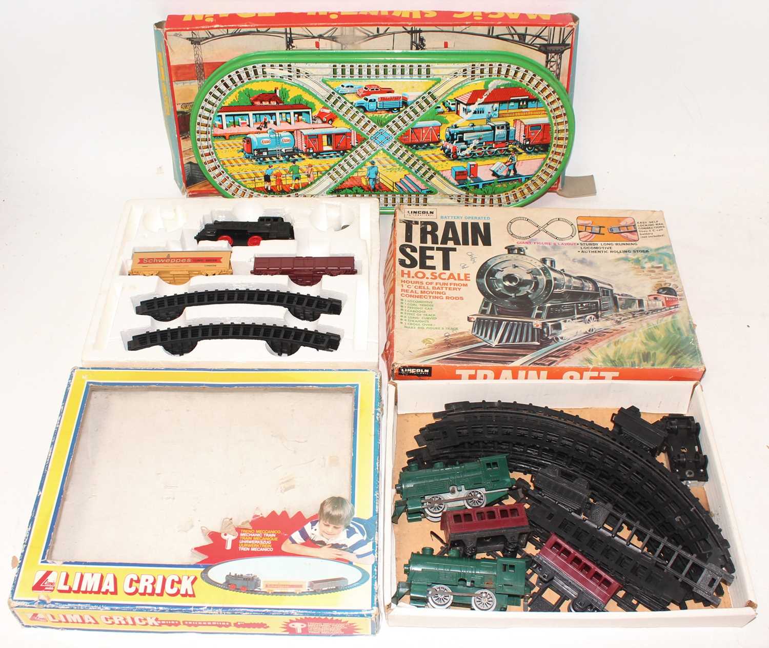 Two boxes containing a large quantity of various tinplate and plastic vehicles, children's toys, - Image 8 of 9
