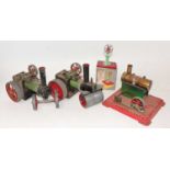 Mamod Live Steam Group, to include SR1a Roller, SE1 Steam Engine, boxed Model Power Press and a