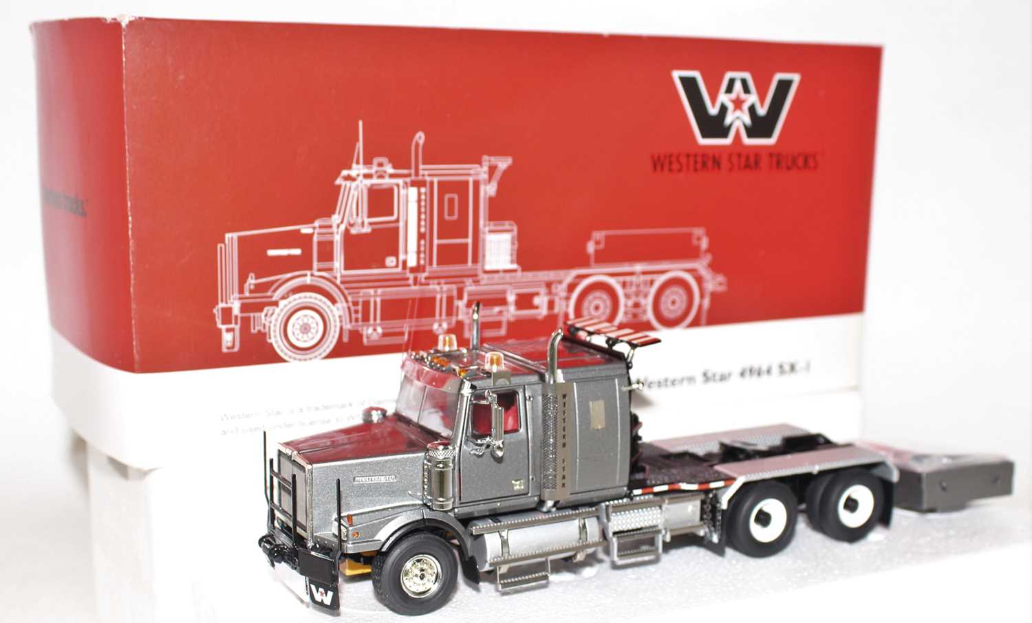 A WSI Models No. 04-1041 Western Star 1/50 scale model of a 4964 SX-1 heavy haulage tractor unit