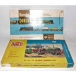 A Hornby Dublo mixed train group housed in incorrect original Hornby Dublo boxes, contents to