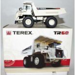 An NZG model No. 771 1/50 scale boxed model of a Terex TR60 rigid haul truck, finished in white, and
