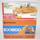 A Shinsei 1/50 and 1/60 scale construction vehicle diecast group to include a Hitachi EX 1800