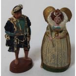 Britains group of 2 hollowcast Madame Tussauds loose figures, Henry VIII and Queen Elizabeth in very