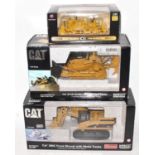 A Norscot and First Gear 1/50 scale Caterpillar and Allis Chalmers construction vehicle group, three