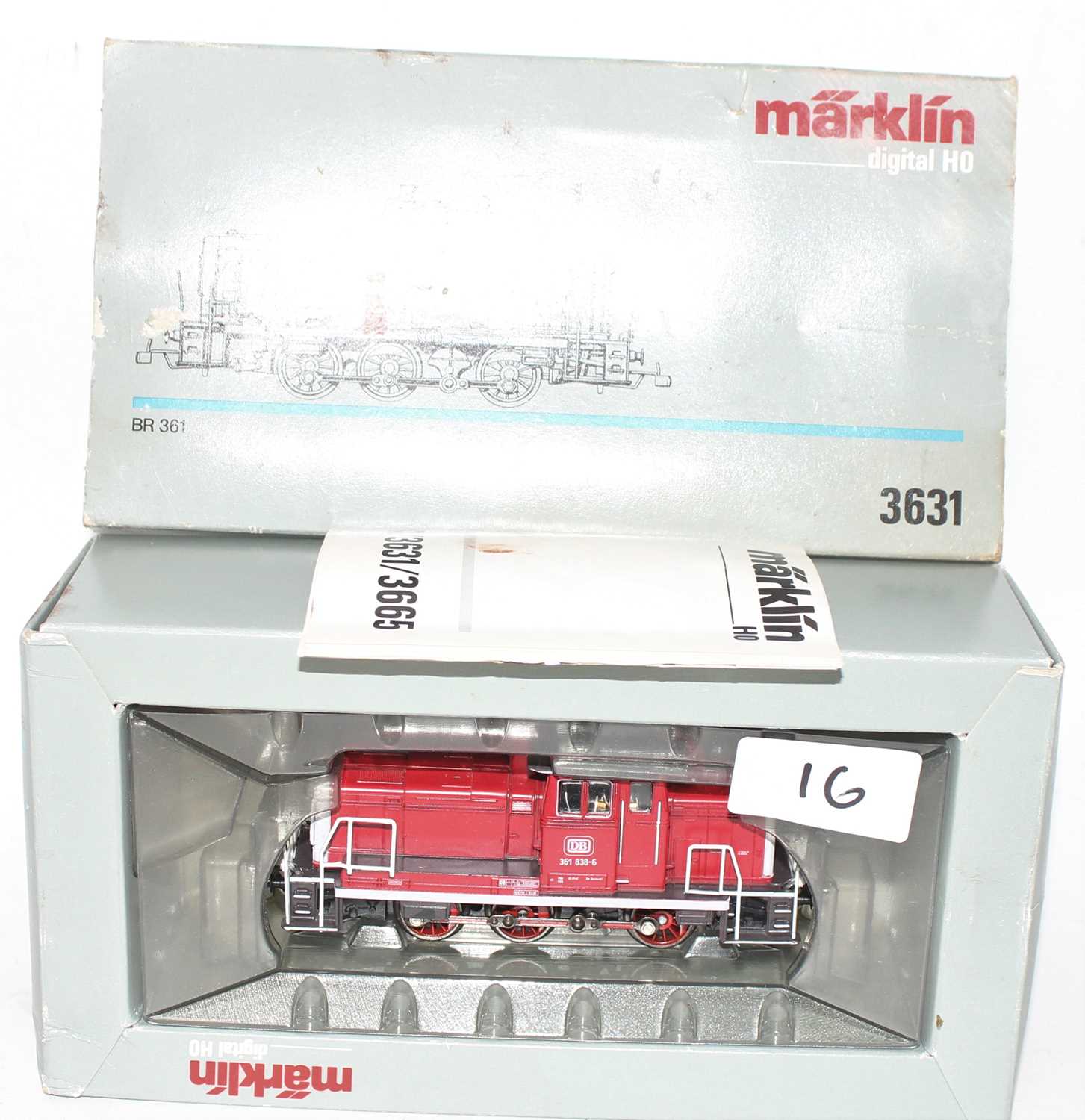 A Marklin digital H0 No. 3631 BR 361 diesel locomotive housed in the original card box (VG,BG)