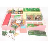 Playcraft Zoo no.110 (wooden made) with a very large quantity of plastic animals by various makers