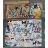 Britains plastic figures, farm and military, large quantity approx. 140+, all loose (VG)