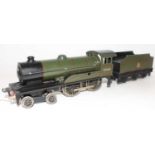 Bassett Lowke "Prince Charles" 4-4-0 clockwork loco and tender No.62453 Green, will improve by