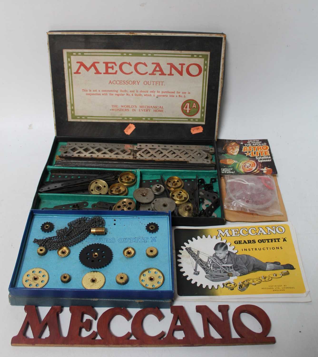 Meccano items: gears outfit 'A'; Mechanisms outfit; quantity of black Meccano, Meccano accessory - Image 3 of 3