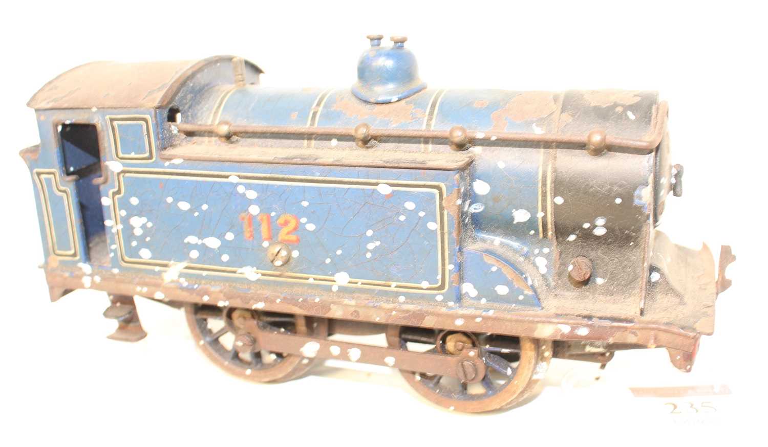 Bassett Lowke 1921-9 0-4-0 Clockwork tank locomotive, Caledonian Blue No.112, in serious need of - Image 2 of 2