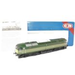 A Heljan No. 4700 00 gauge model of a BR two tone green Class 47 diesel locomotive no. D1100