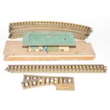 Hornby-Dublo Prewar items to include clockwork track, 12 pieces standard curves and two full