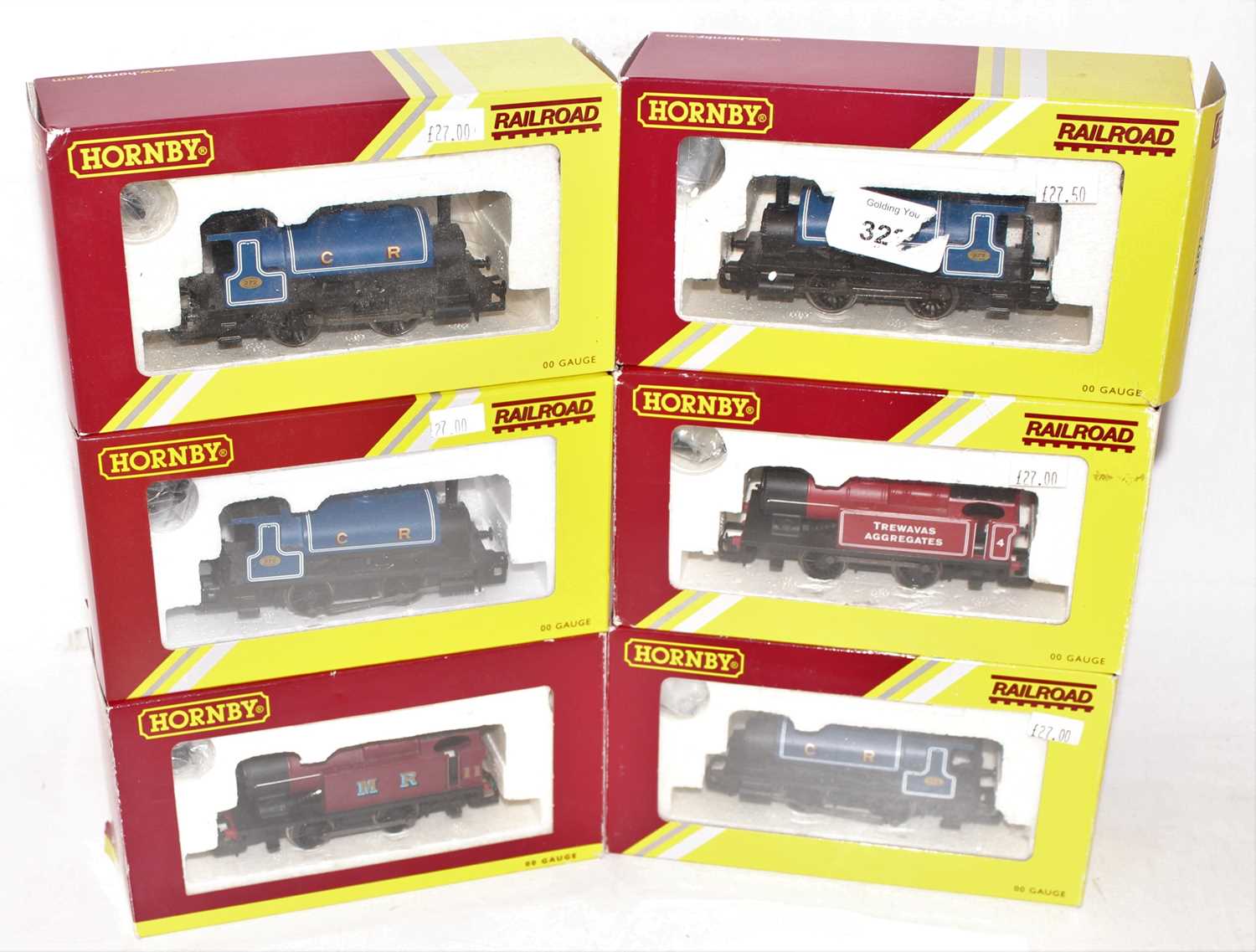 Six various boxed Hornby 00 scale 0-4-0 tank locos, some duplicates to include a No. R2672
