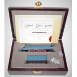 A Bachmann wooden presentation box with certificate containing a LNER Garter Blue Dominion of Canada