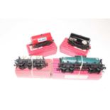 Four items: Three Hornby-Dublo Super Detail goods wagons, plastic wheels: 4685 Caustic liquor tank