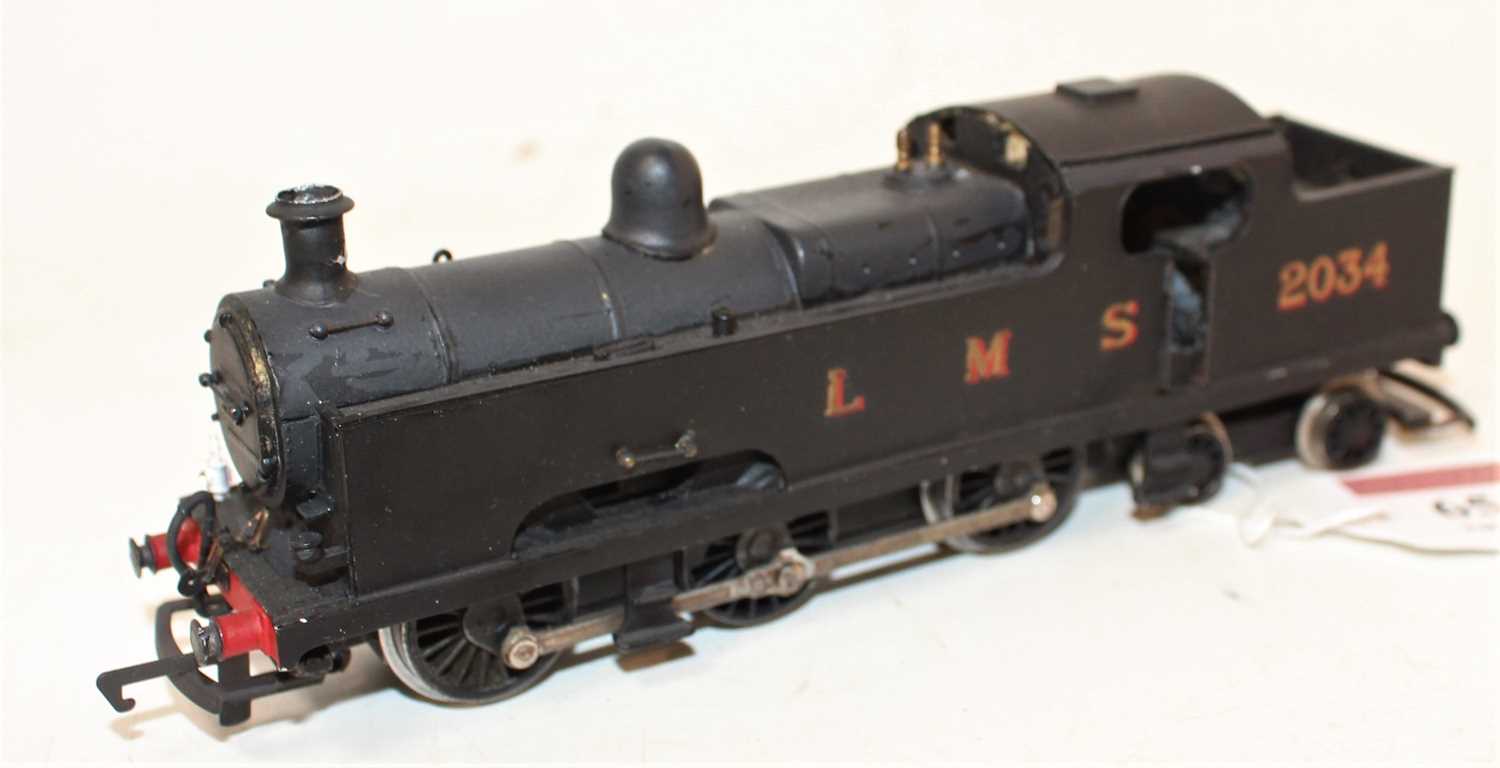 A 00 gauge white metal kit built model of a Wills flat iron 0-6-4T locomotive kit fitted with Triang