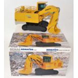 An NZG model No.442 1/50 scale boxed diecast model of a Demag Komatsu H255S hydraulic mining