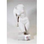 A 20th century composition model of female torso standing on a square plinth, 39cm highCondition