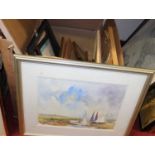 A box of assorted pictures and prints to include boating and motoring interest