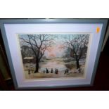 Helen Bradley (1900-1979) - A beautiful winter's day, Fine Art Trade Guild lithograph, signed in