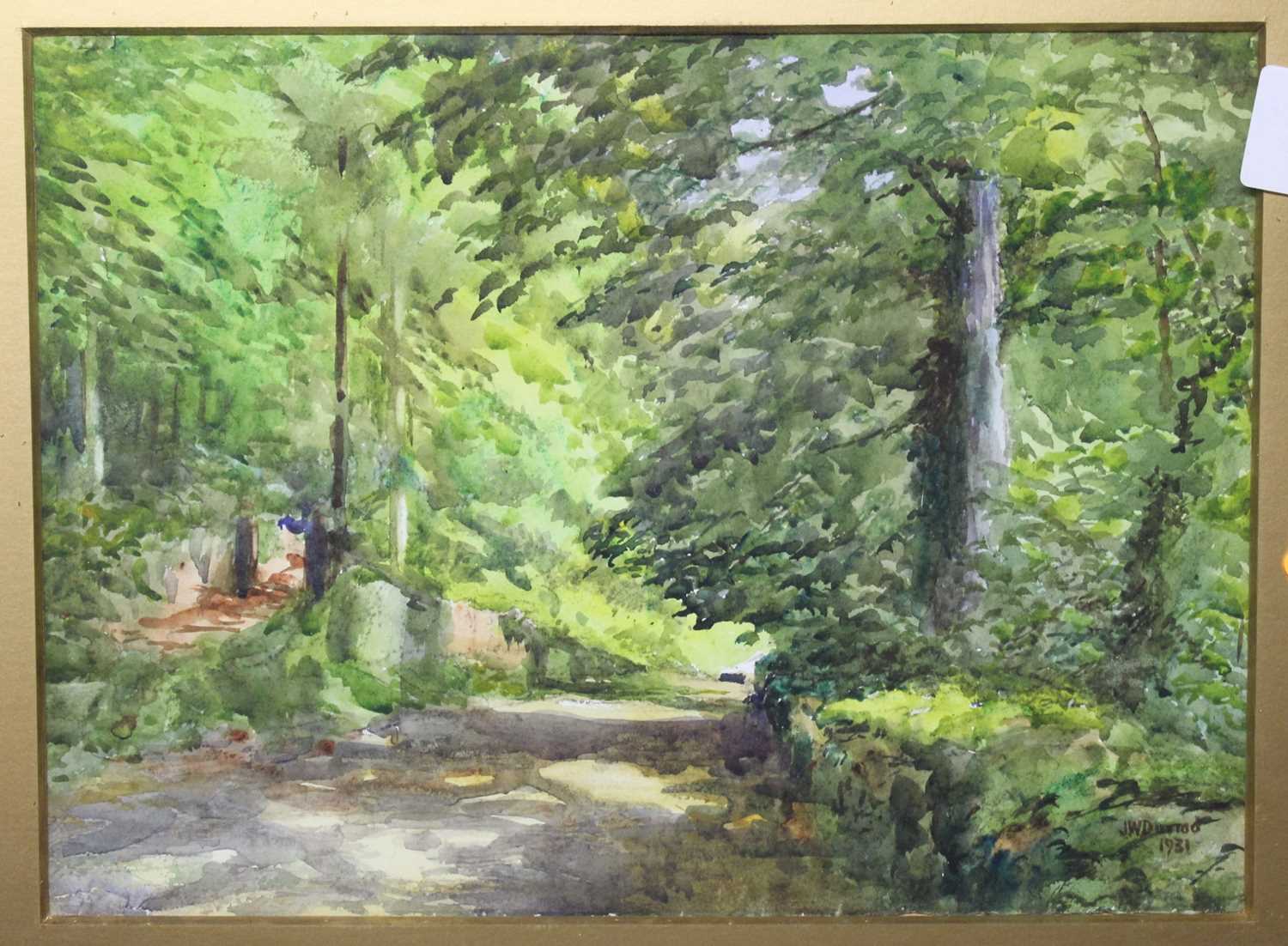 JW Dinrad - Garden scenes in Summer, pair watercolours, each signed and dated 1931, 28x30cm, still - Image 3 of 6