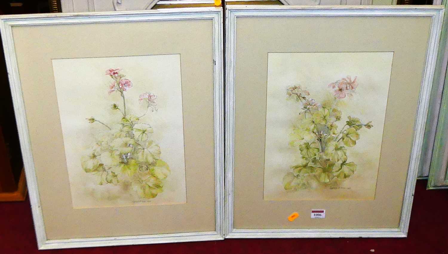 Cynthia M Owen - Wild Flowers, pair watercolours, each signed and dated 1985, 35x25cm