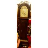 E. Davey of Yarmouth - an early 19th century oak longcase clock, having a signed painted arched dial