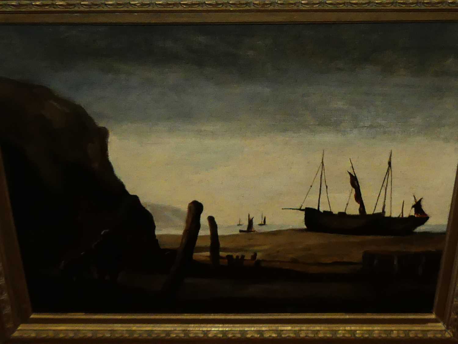 Attributed to Robert Miller - coastal scene at low tide, oil on canvas board, 38x49cm - Image 2 of 6