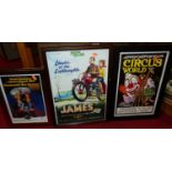 Assorted modern reproduction film poster prints to include James Bond interest, the largest 36x27cm
