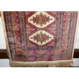 A Persian silk cream ground prayer rug, 108 x 68cm