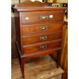 An Edwardian walnut four drawer music chest, w.49cm