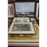 Assorted pictures and prints, to include Marion Barnard - View of Chelmsford Stone Bridge,