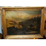 19th century school - pair north country landscape scenes, oil on canvas, 22x29.5cm
