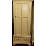 A contemporary white wood single door wardrobe, with base drawer, probably Laura Ashley, w.84cm