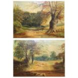 B Bradford - Sheep in a landscape, pair, oil on canvas, each signed and dated lower right 1909,