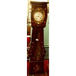 Lamotte-Huet à Villers-Bocage - a 19th century French faux rosewood and painted longcase clock,