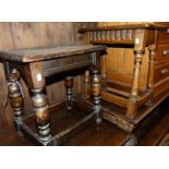 An oak and beech joint stool; together with a 20th century oak joint stool (2)