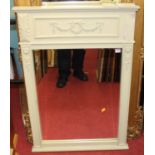An Adam style green painted wall mirror, the frieze with floral swags,100x68cm and one other (2)