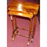 A mahogany nest of two occasional tables (third table missing), w.46cm