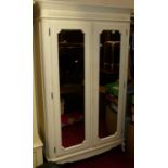 A Laura Ashley white wood double-mirrored door French style wardrobe/armoire, w.113cm