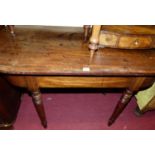An early 19th century mahogany D-end side table, on ring turned tapering supports, width 111cm,