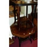 An Edwardian octagonal rosewood and inlaid occasional table, dia. 75.5cm, together with a further