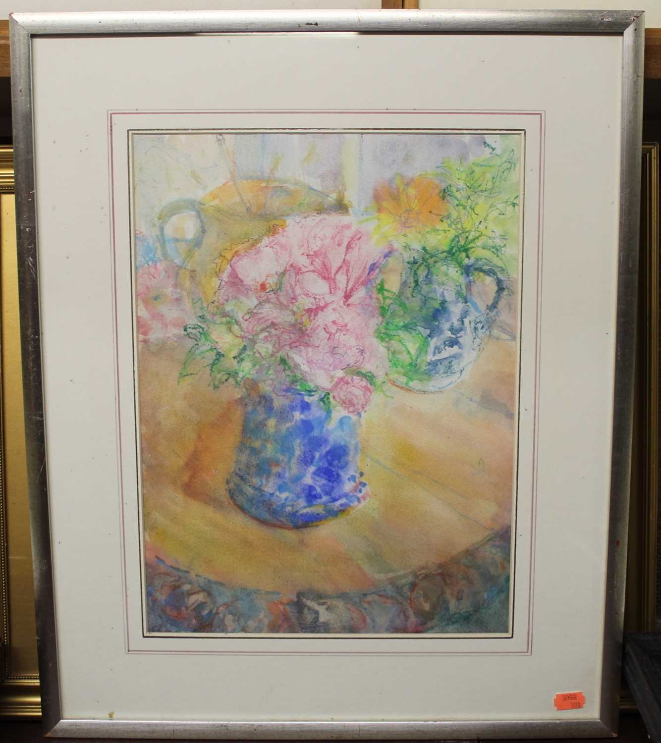 JW Dinrad - Garden scenes in Summer, pair watercolours, each signed and dated 1931, 28x30cm, still - Image 5 of 6