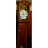 Bobillier à Castillonnes - a 19th century French provincial pine longcase clock, having a signed