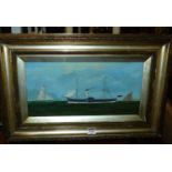 19th Century school - Margery, study of the paddle steamer in calm seas, oil on board, signed with