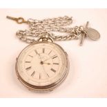 Cohen & Co of Manchester - a late Victorian gent's silver cased pocket chronograph, having a fine