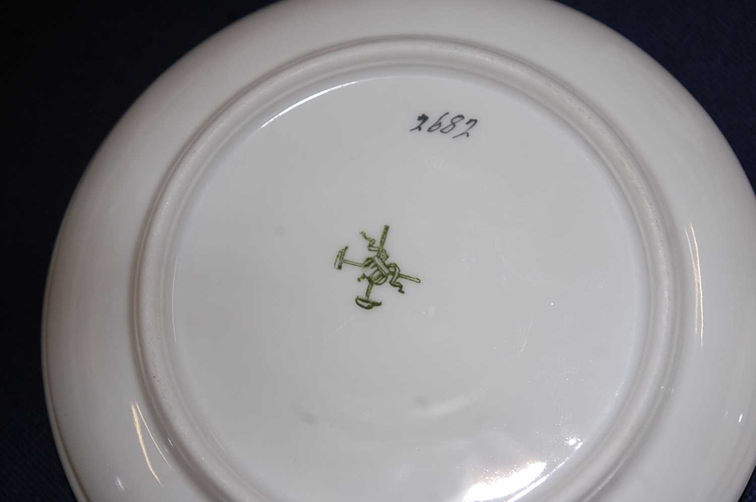 A circa 1900 continental porcelain part coffee service on cabaret tray, comprising coffee pot, - Image 4 of 6