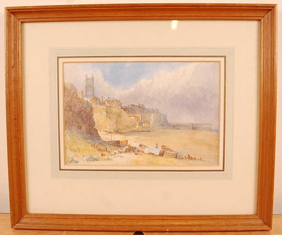 Thomas Churchyard (1798-1865) - View of Cromer, watercolour, 14 x 21.5cm, bearing label verso for - Image 2 of 3