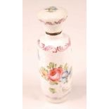 A late 19th century enamel scent bottle, probably French circa 1880, the white ground polychrome