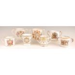 A collection of Victorian and later commemorative loving cups, to include Staffordshire, Anchor